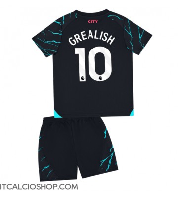 Manchester City Jack Grealish #10 Terza Maglia Bambino 2023-24 Manica Corta (+ Pantaloni corti)